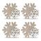 7" Natural & White Glittered Wood Snowflake, 4ct.
